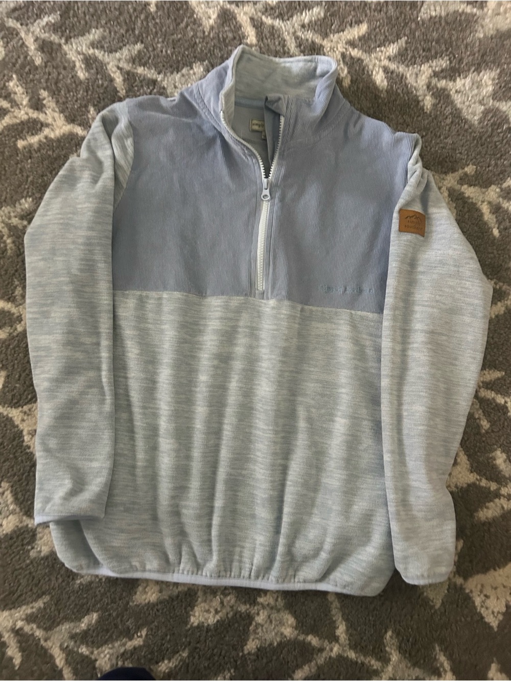 Simply Southern Light Blue Half-Zip Pullover Sweatshirt
